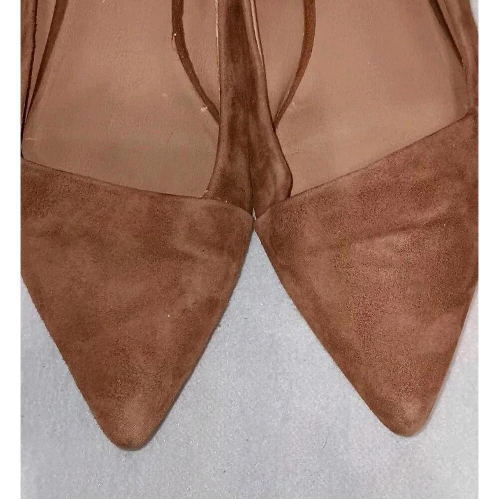 EUC Brown Crown Vintage Noelle Pointed Toe Flats Womens Size 7 Faux Suede... - Picture 4 of 8